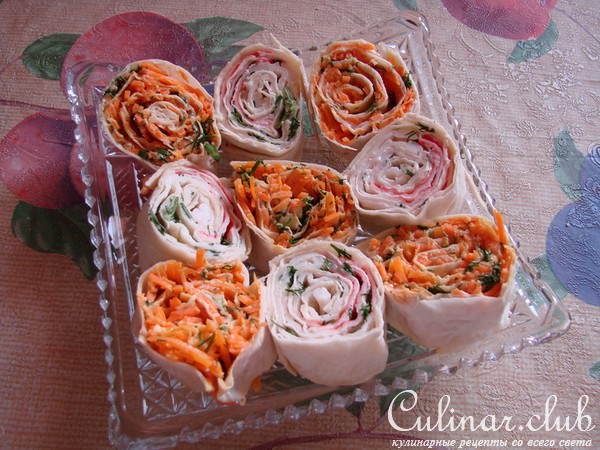 Рулетики из лаваша