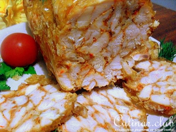 Рулет из курицы "Мраморный"