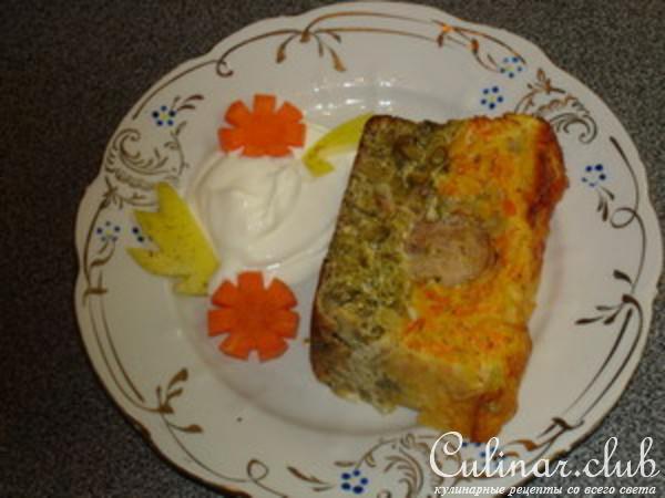 Овощная запеканка с куриной колбаской