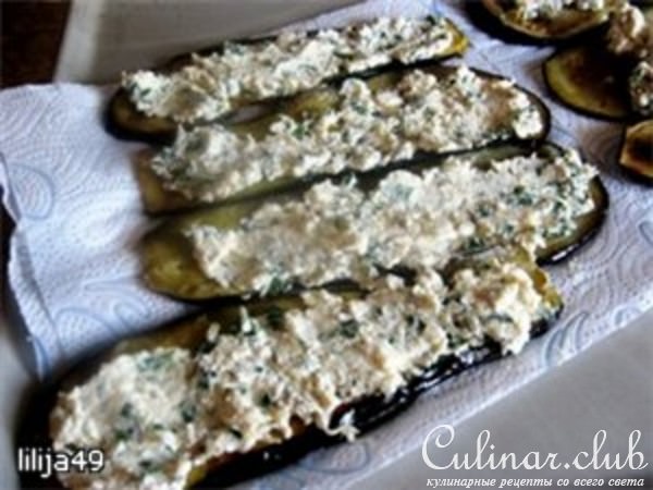 баклажанные рулетики с творогом