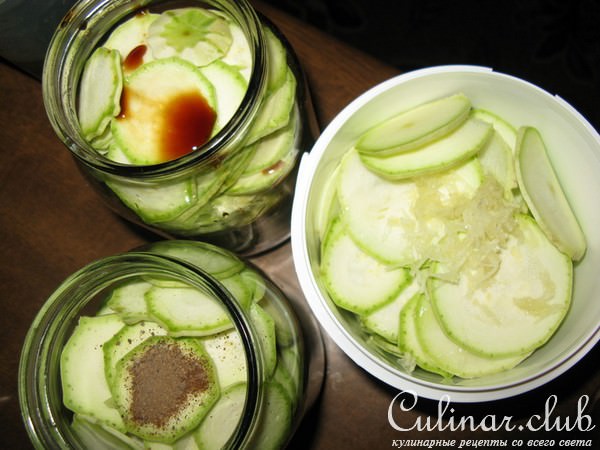 Маринованные кабачки - три варианта.