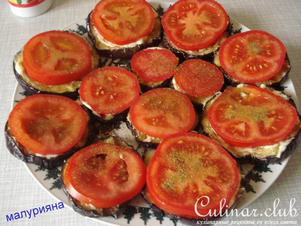 Башенки с моцареллой и баклажанами.