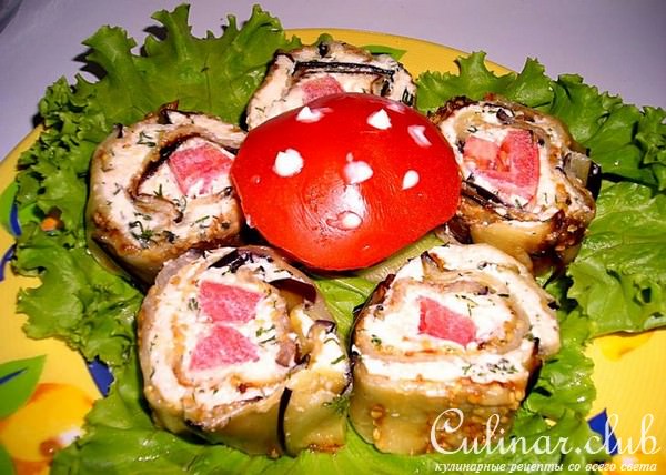 Роллы из баклажана