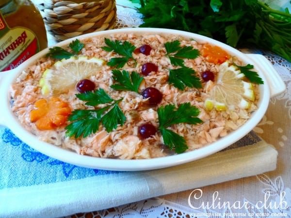 Заливное из рыбы, "Розовое на белом" (дуэль,Прошлое:Варим)