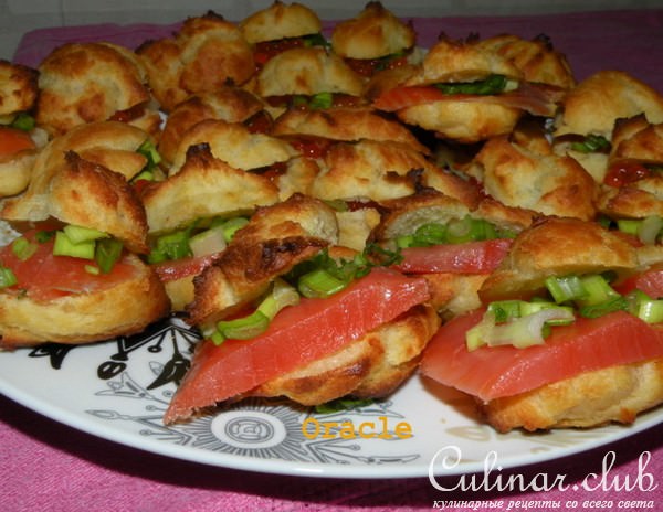 Профитроли с икрой и красной рыбой. Много не бывает. (вариант 1001)