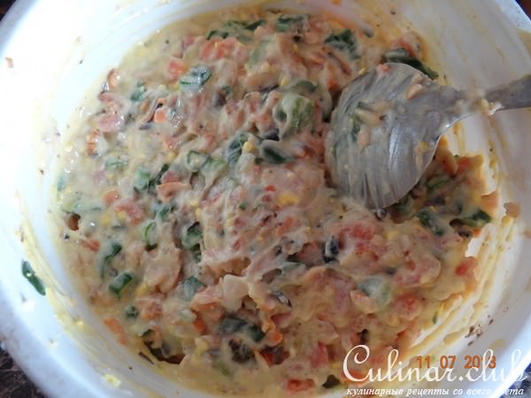 Закуска из морепродуктов с лавашем
