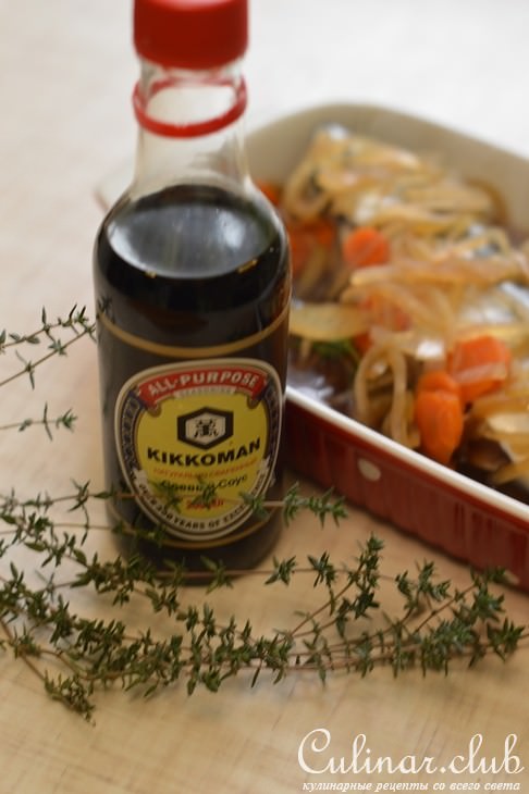 Скумбрия маринованная с тимьяном и соевым соусом.