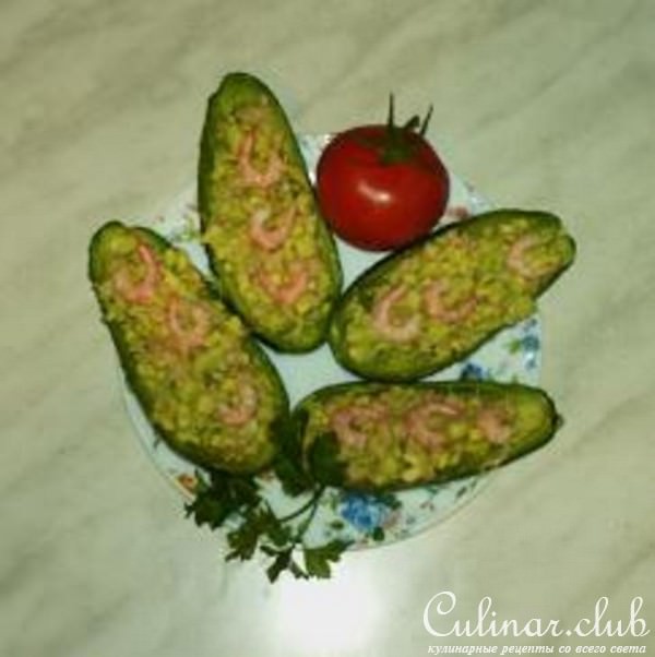 Авокадо с креветками