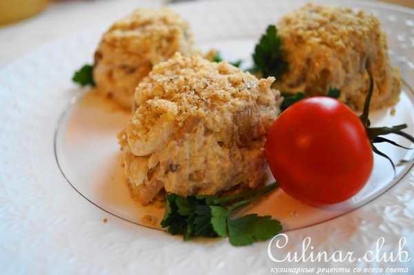 Салат с кальмарами и шампиньонами