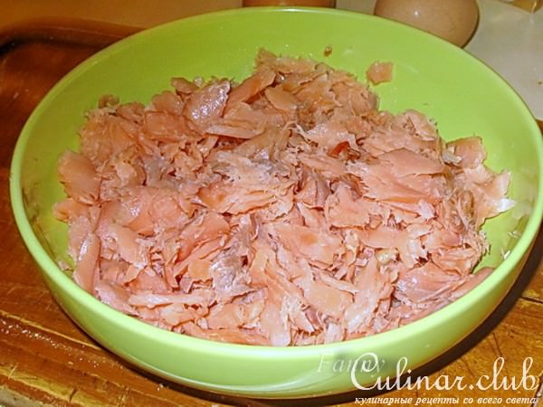 Пудинг из копченой рыбы с рисом