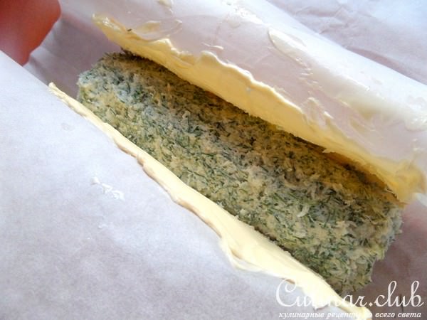 Сливочное масло с крабом и зеленью