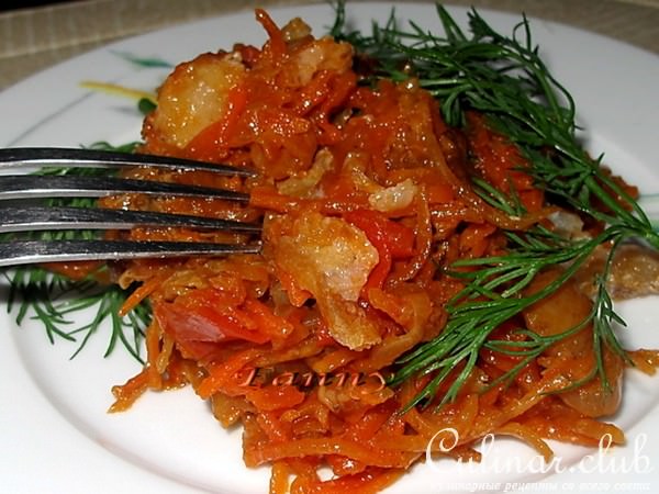 Рыба под маринадом с грибами