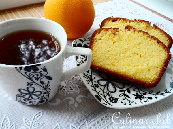 Простой апельсиновый кекс к чаю.