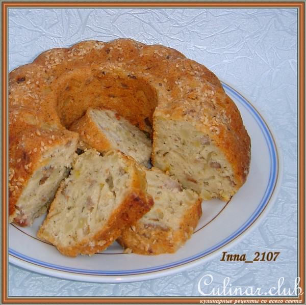 Закусочный кекс с картофелем и мясом.