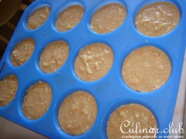 Mаффины с овсяными хлопьями, кабачком и морковью