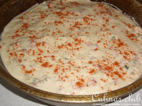Пирог заливной с мясом и картофелем