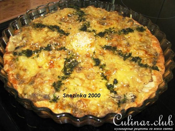 Солнечная пицца с шампиньонами и кунжутом (ДУЭЛЬ)