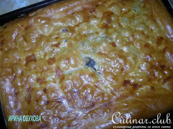 Пирог с капустой и консервой