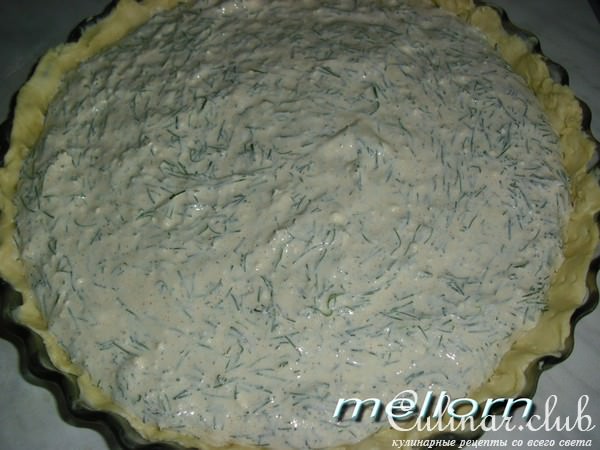 Киш с творогом и зеленью