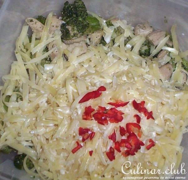 Пикантный пирог с курицей и брокколи