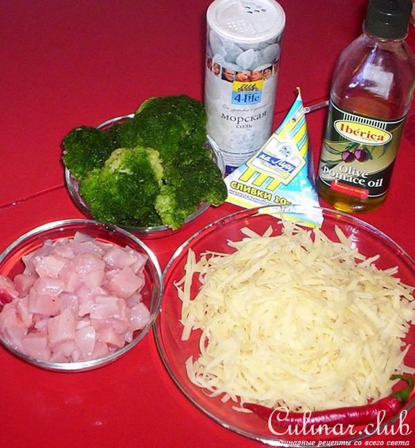 Пикантный пирог с курицей и брокколи