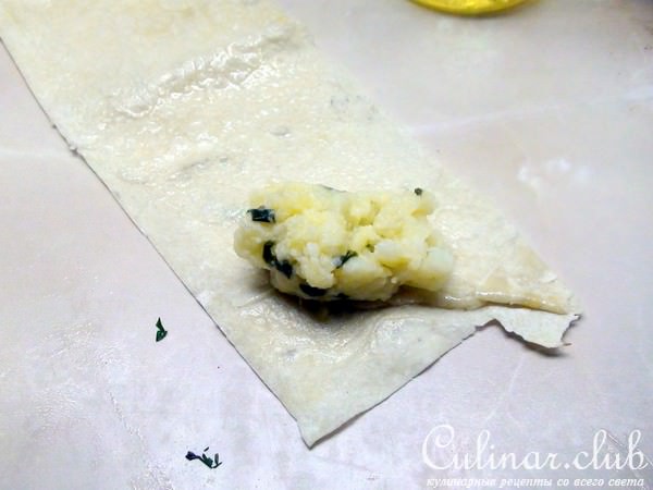 Слоёные пирожки из лаваша с брынзой и картошкой.