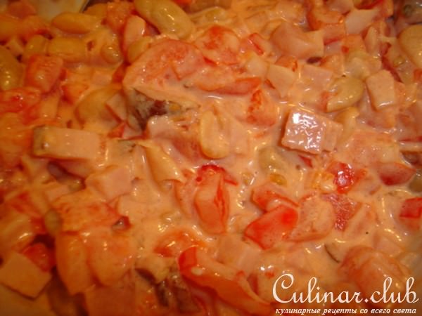 салат с ветчиной и фасолью