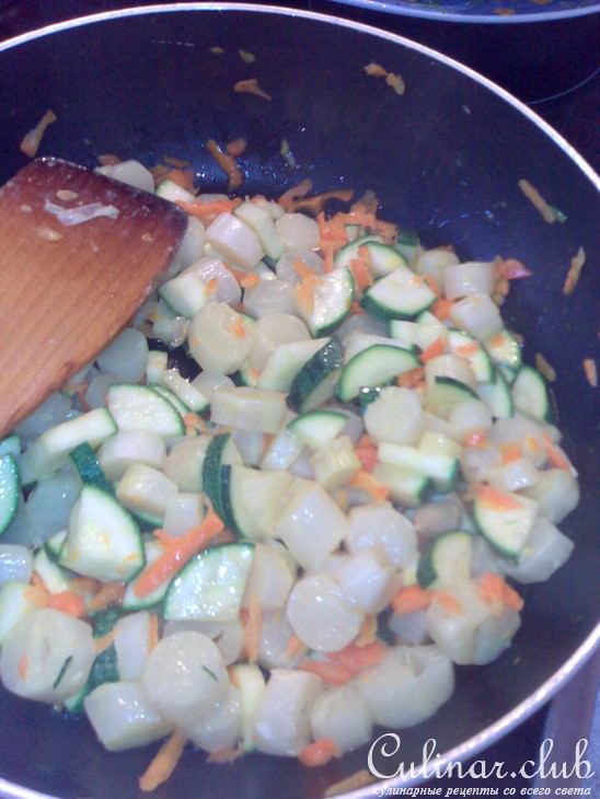 Жареная спаржа с цукини