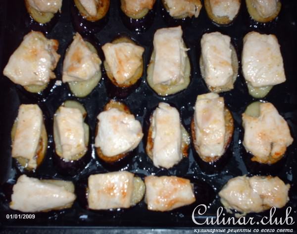 Пирамида из овощей и курицы