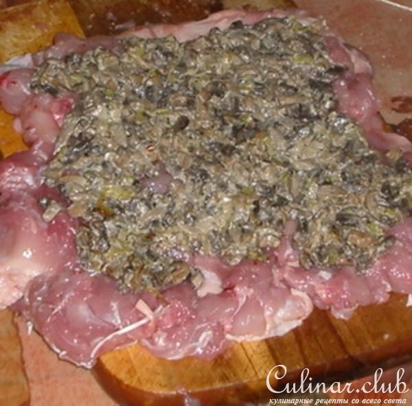 Куриный рулет с грибами