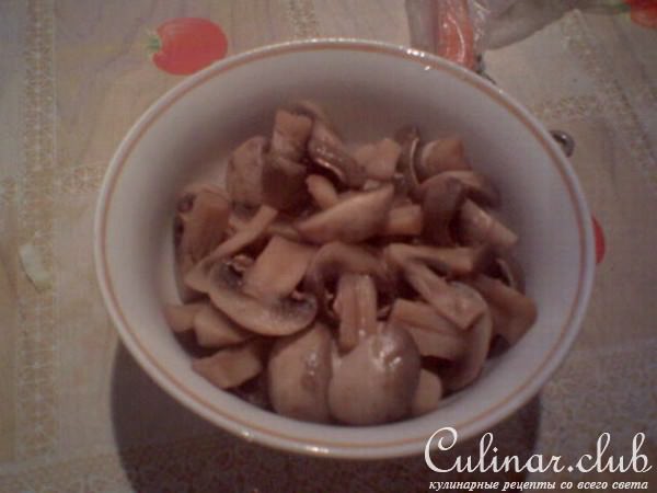 Спагетти с грибочками и сыром