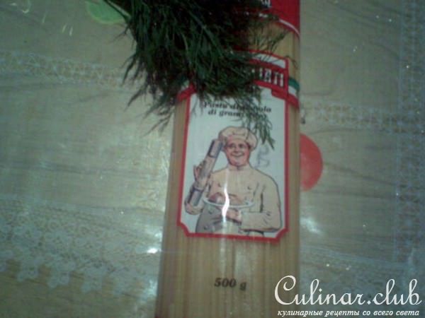 Спагетти с грибочками и сыром