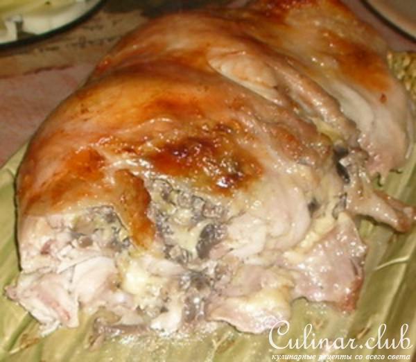 Куриный рулет с грибами