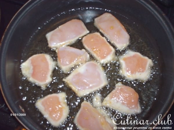 Пирамида из овощей и курицы