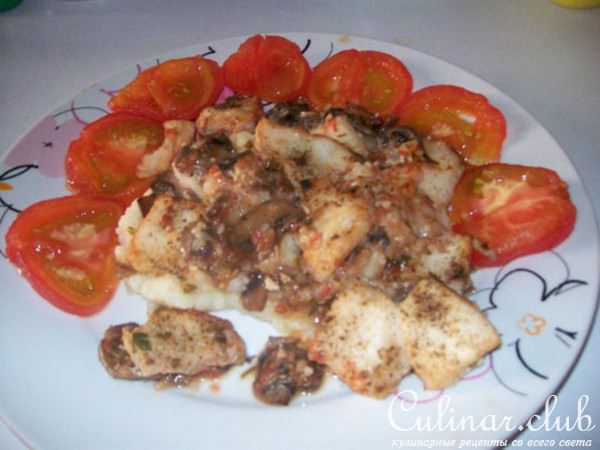 запеченая рыбка с грибами. диета должна быть вкусной :)
