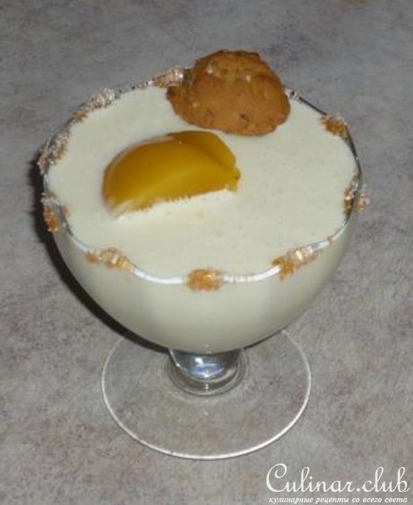 Амброзия из маскарпоне с персиками