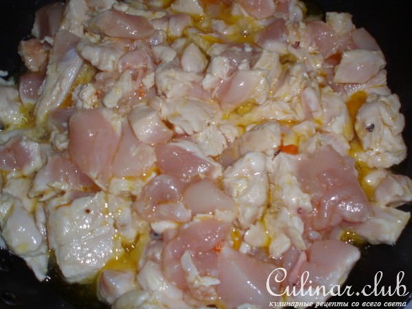 Куриное филе с тыквой и опятами