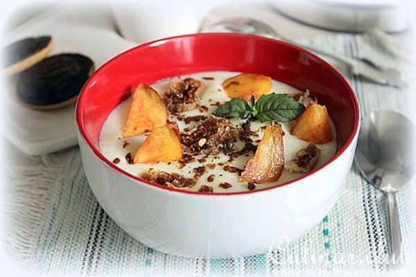 Манная каша с инжиром и инжирным нектарином
