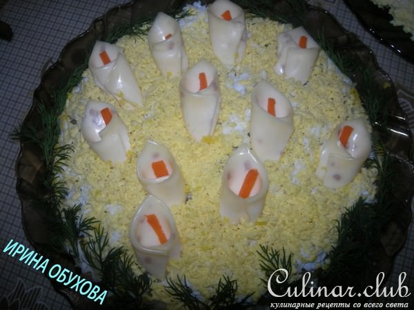 Слоённый салат с печенью