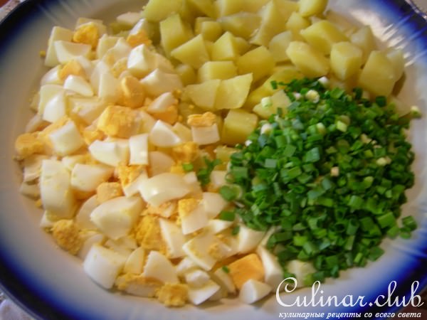 Теплый салат с грибами