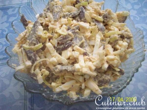 салат из куриных сердечек