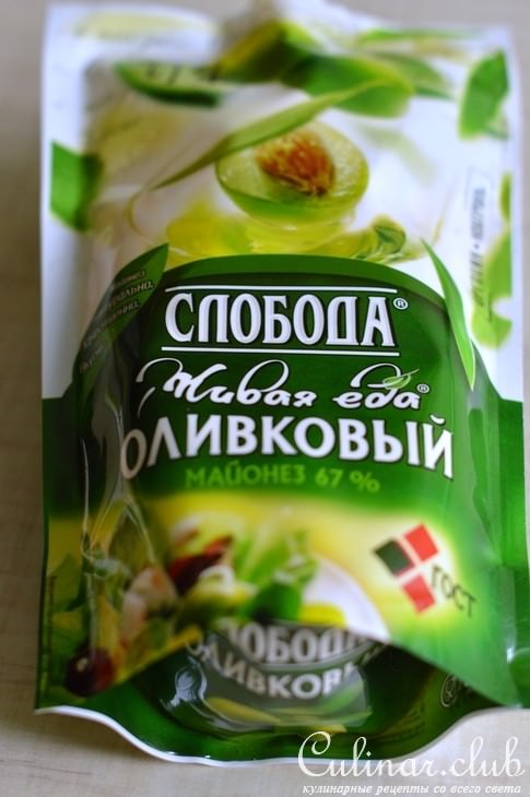 Оливье с печенью