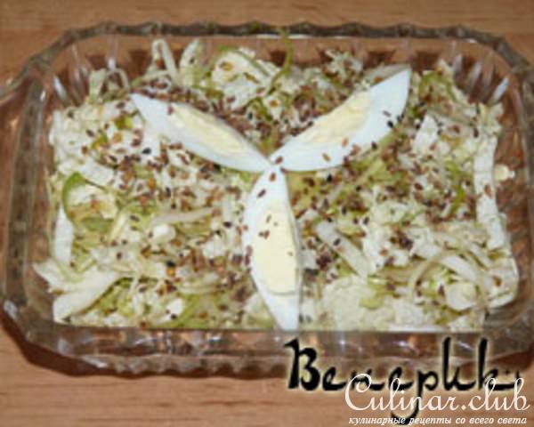 салат из китайской капусты с луком-пореем
