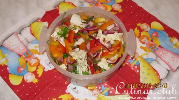 салат овощной по-китайски (вариант рецепта-салатик с копченой курочкой)