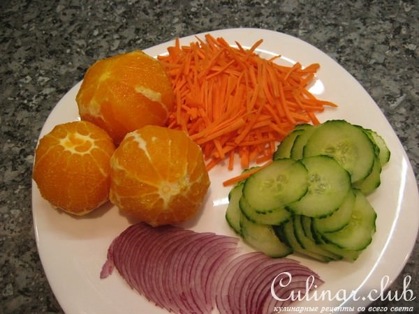 салат из Огурцов с апельсином