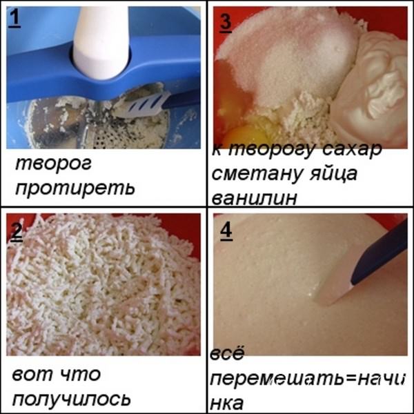 Пирог с творогом и жимолостью