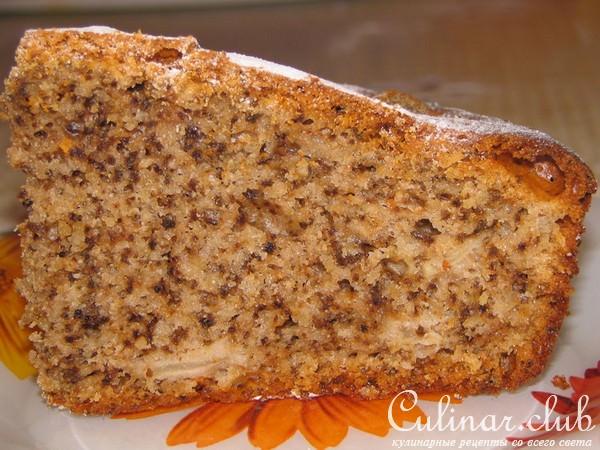 Пирог с орехами и яблоками.