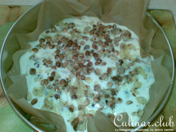 Пирог с абрикосами и ёштой под арахисовой корочкой