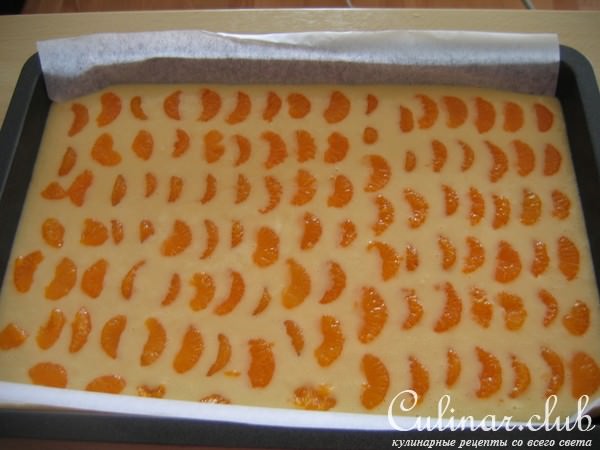 мандариновый пирог с кокосовой стружкой