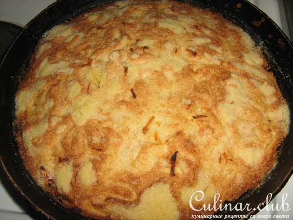 Насыпной пирог с тыквой и яблоками.